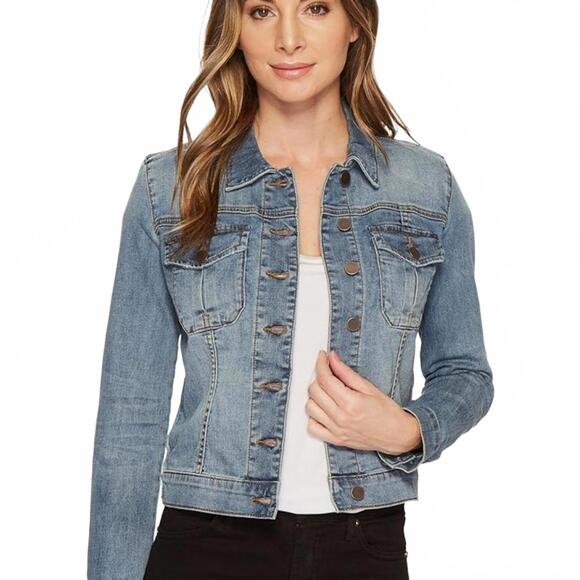 KUT from the Kloth Jackets & Blazers - KUT from the Kloth Amelia Blue Jean Jacket Slightly Distressed Denim, Size S